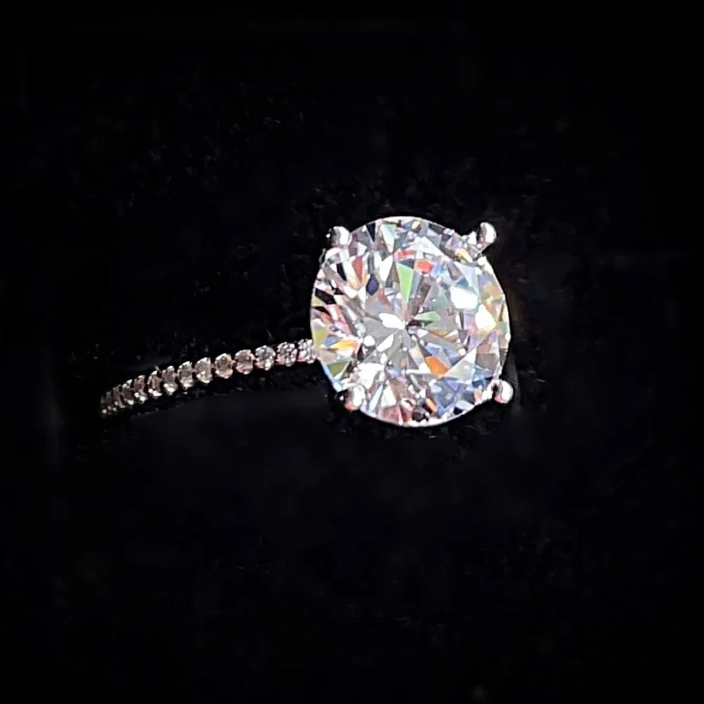 3Ct Zircon Sterling Silver Ring! VIDEO AVAILABLE!